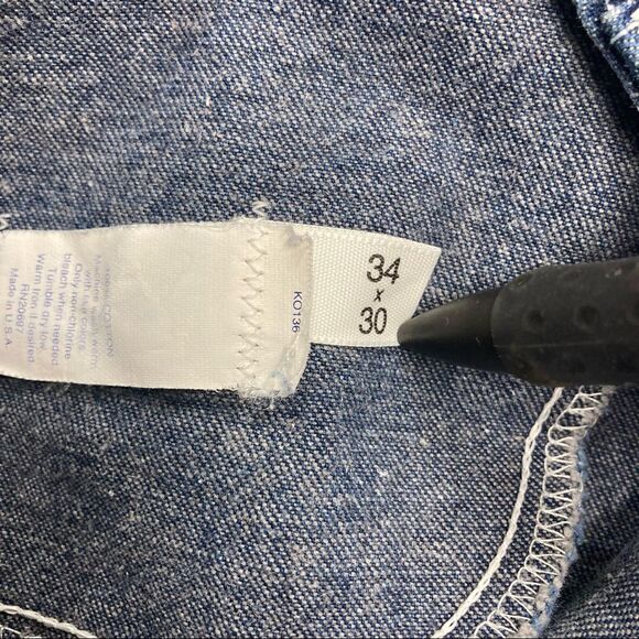 DICKIES Men’s  Carpenter Jeans Size Tag 34/30 Blue Hand measures 30/28 - Picture 5 of 9